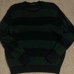 Brandy melville Black and Green Striped Sweater
